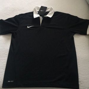 black nike collar shirt